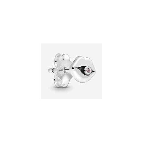 Arete Labios Rosados Plateados