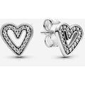 Aretes Corazón Brillante Plata