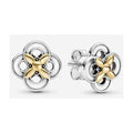 Aretes Trébol plata y Plateado