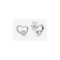 Aretes Corazón Brillante Plata 925