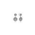 Aretes Dobles de Círculos Mosaico Brillantes