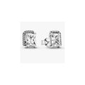 Aretes Cuadrados Brillantes con Bordes Diamantados