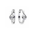 Aretes de plata con lágrima de cristal