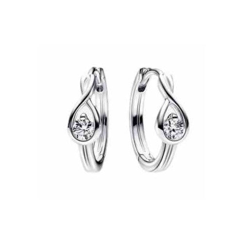 Aretes de plata con lágrima de cristal