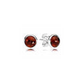 Aretes de Plata con Piedra Roja