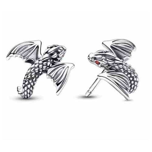 Aretes de Dragón Plateado