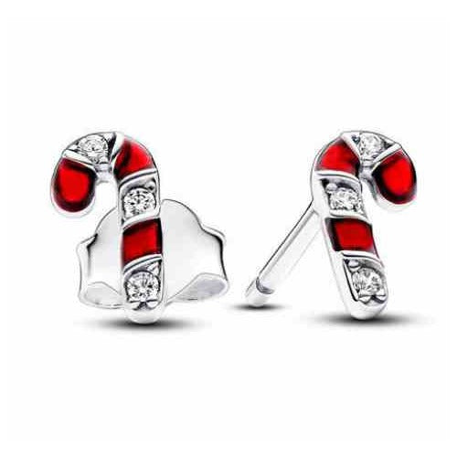 Aretes Corazón de Caramelo Navideño