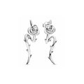 Aretes de Rosa con Tallos y Espinas