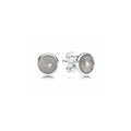 Aretes redondos de tipo cuarzo de plata esterlina