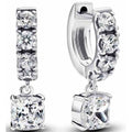 Aretes Huggies con Colgante de tipo Diamante Cuadrado