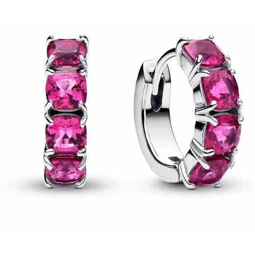 Arracadas de Plata con Cristales Rosas