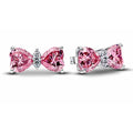 Aretes de Moño Rosa con Cristales