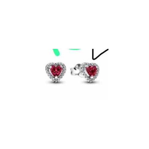 Aretes Corazón Rojo con Circonias