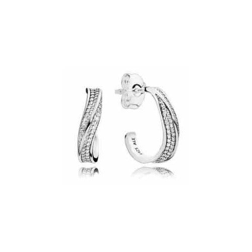 Aretes "Twisted Sparkle" Plata Esterlina con Circonita Cúbica