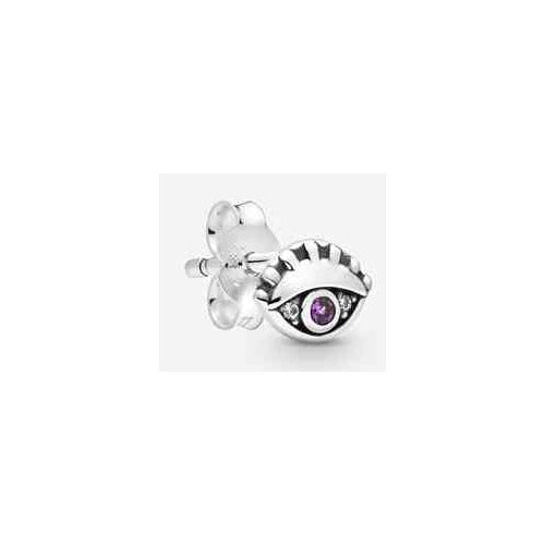 Arito Ojo Protector con Circonia Morada y Cristales Transparentes