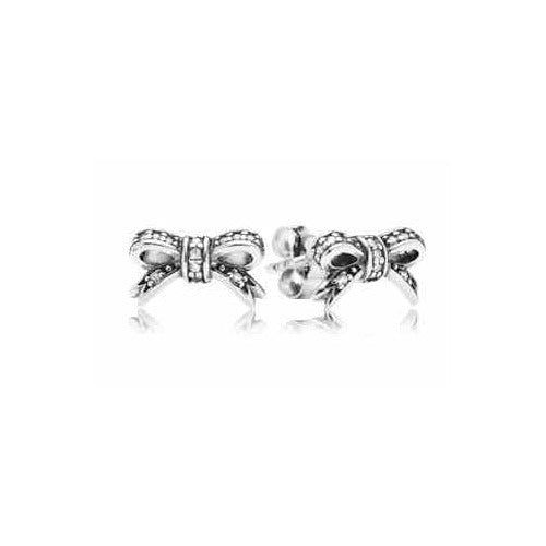 Aretes de Moño Brillante en Plata Esterlina