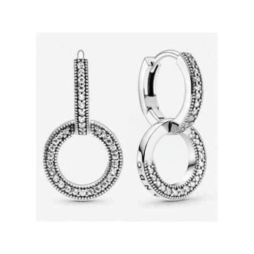 Aretes Doble Aro con Circonitas