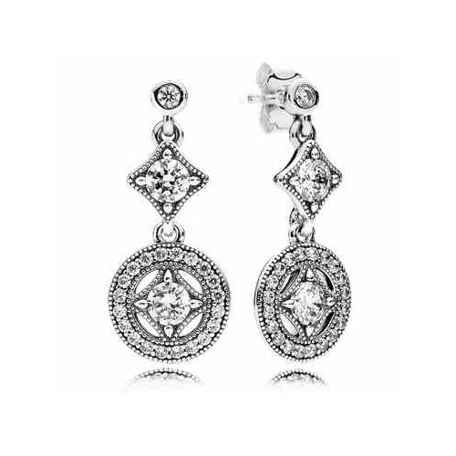 Aretes colgantes vintage con circonia cúbica