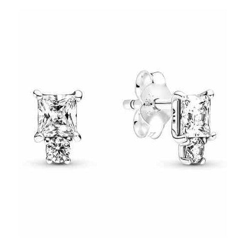 Aretes Brillantes de Plata con Zirconias Cúbicas
