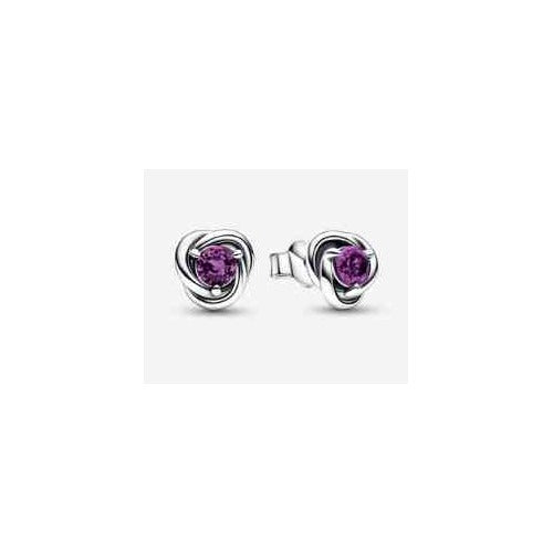 Aretes Nudo de Amor Morado