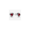 Aritos de amor con piedra roja
