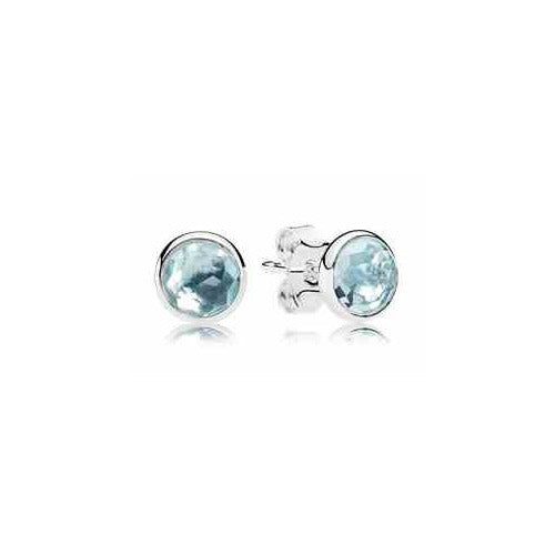 Aretes de Plata con Piedra Azul Cielo