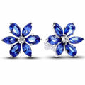 Aretes Flor de tipo Zafiro