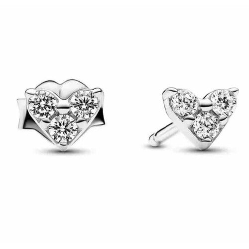 Aretes Corazón con Cristales Brillantes