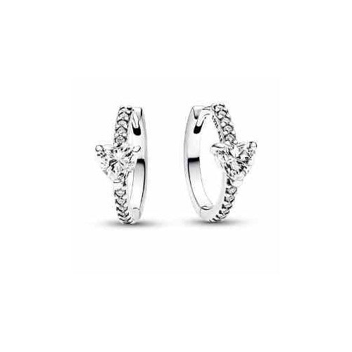 Aretes Corazón Brillante Tipo Pan