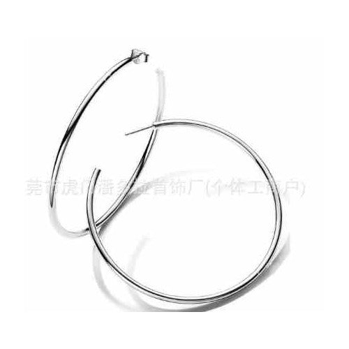 Aretes Aro Plateados Minimalistas