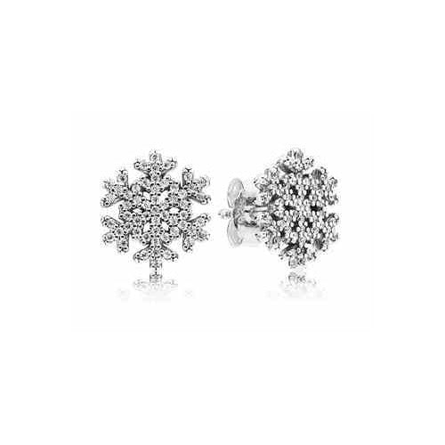 Aretes Copos de Nieve Brillantes