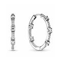 Aretes Hoop Brillantes con Circonias - Plata 925