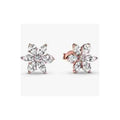 Aretes Flor de Ciruelo en plata Rosa Bañado