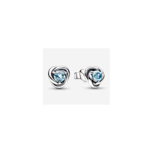 Aretes Nudo Infinito con Cristal Azul