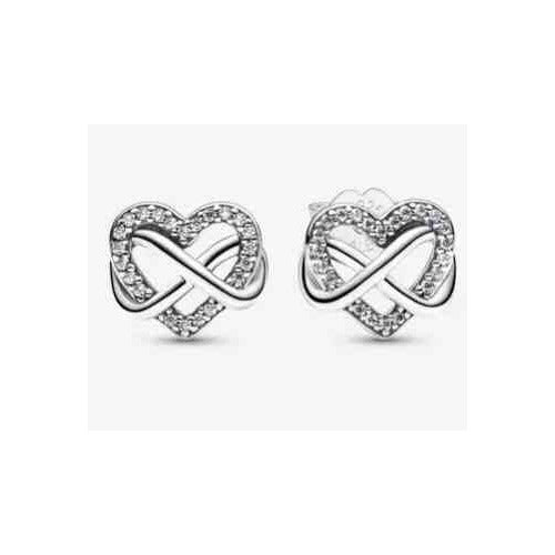 Aretes Infinito Corazón Brillante