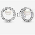 Aretes Circulares con tipo Perla y Cristales