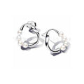 Aretes de Plata con tipo Perlas en Forma de C