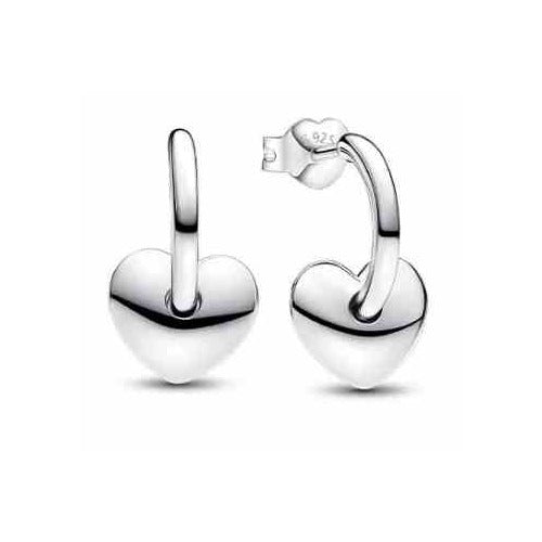 Aretes Corazón Plateado - Elegancia Sutil