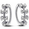 Aretes de argolla con moños de cristal