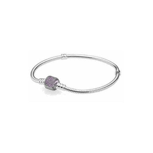 Pulsera Tipo Pan Corazón Brillante Púrpura