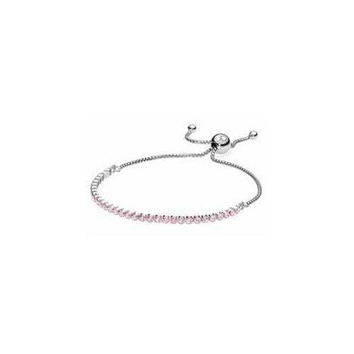 Pulsera Ajustable con Cristales Rosas y Cierre Deslizante