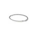 Pulsera rígida de plata con corazones calados y circonitas
