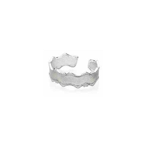 Brazalete Ondulado de Plata con Piedras