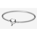 Pulsera rígida "Forever Love" con corazón plateado