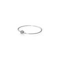 Pulsera rígida con charm brillante de plata esterlina