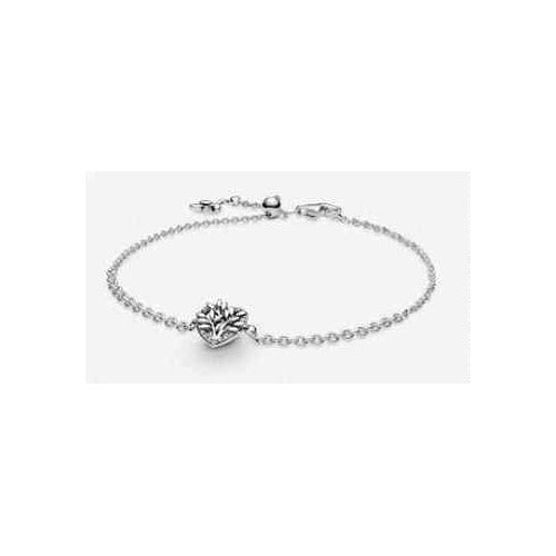 Pulsera Tipo Pan Árbol de la Vida Corazón Brillante