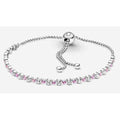 Pulsera Ajustable Brillante con Cristales Rosas