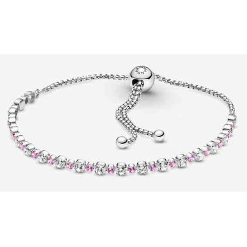 Pulsera Ajustable Brillante con Cristales Rosas