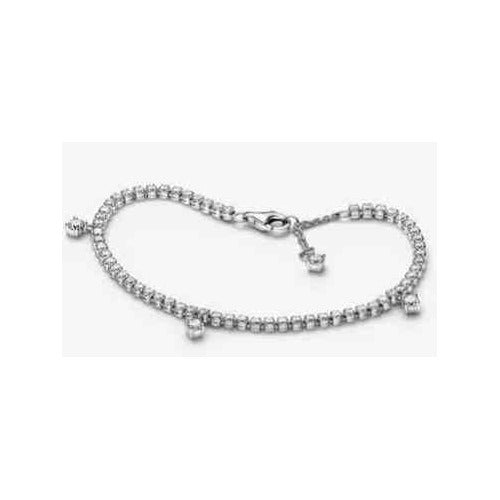 Pulsera de plata con dijes de circonita cúbica