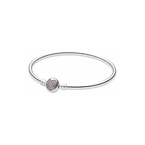 Pulsera Corazón Brillante Plateada